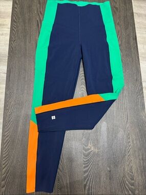 Sweaty Betty Navy, Green & Orange Kids Leggings